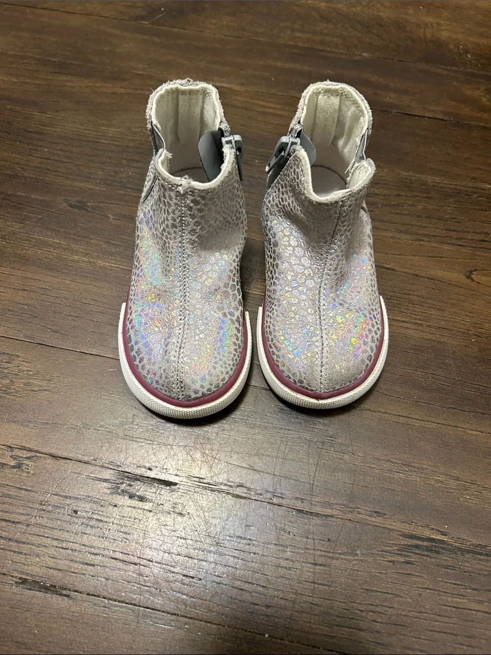 See Kai Run Kids Sparkle Zip Ankle Boots - Iridescent Pink size 7